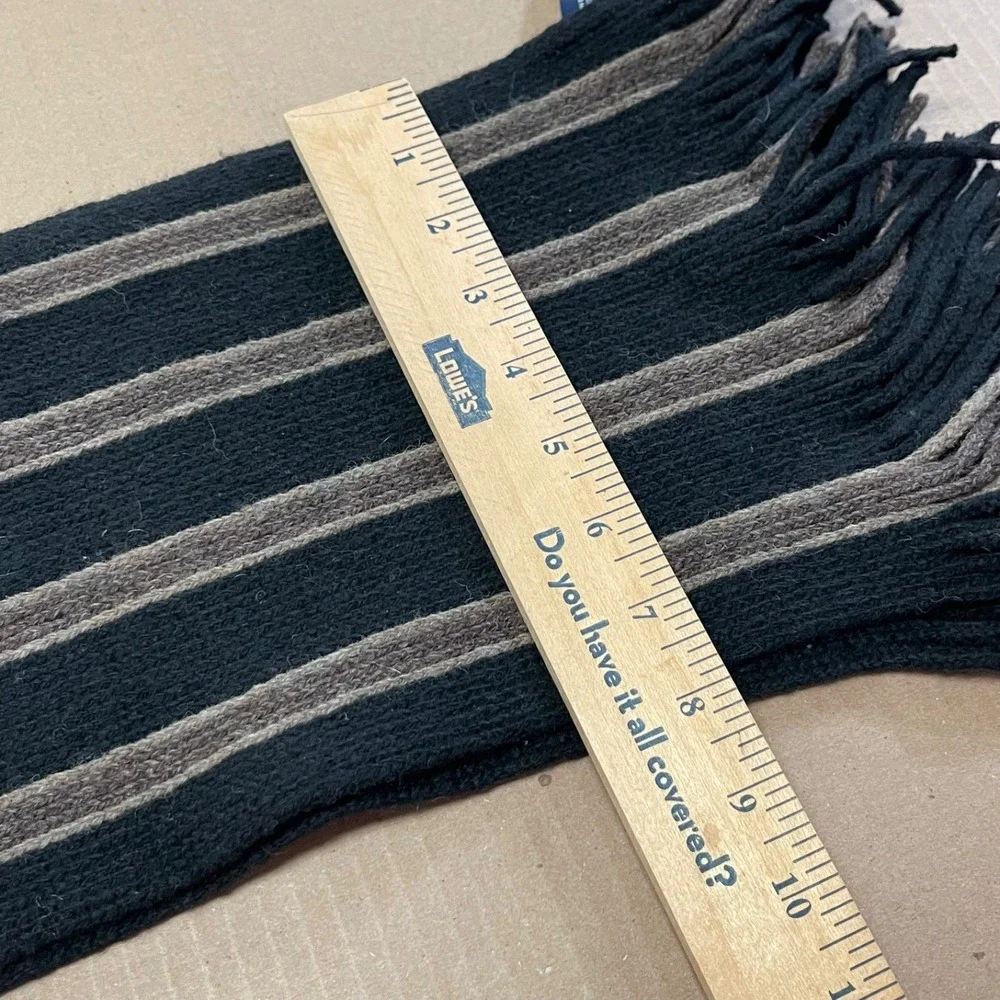 GAP Scarf Fringe Striped‎ Wool Blend Fringe 66